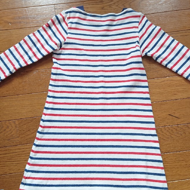 mikihouse(ミキハウス)のMIKI HOUSE ボーダーワンピ 120 キッズ/ベビー/マタニティのキッズ服女の子用(90cm~)(ワンピース)の商品写真