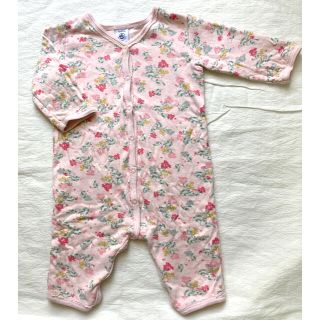 プチバトー(PETIT BATEAU)のプチバトー　花柄　ロンパース　6m/67cm(ロンパース)