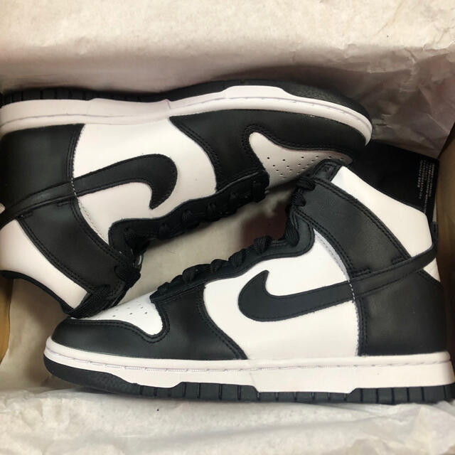 スニーカー23cmNIKE WMNS DUNK HIGH BLACK AND WHITE