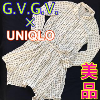 ジーヴィジーヴィ(G.V.G.V.)のGVGV ユニクロ  コラボ　イレギュラーヘム　シャツワンピース　シェル柄　(ひざ丈ワンピース)