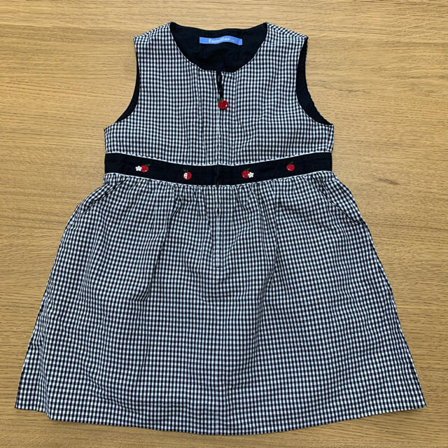 familiar(ファミリア)のfamiliar 黒チェックワンピース キッズ/ベビー/マタニティのキッズ服女の子用(90cm~)(ワンピース)の商品写真