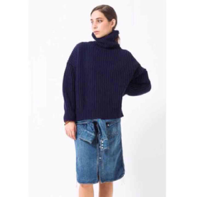 SEA(シー)のsea アイリッシュリネン デニムスカート ビンテージ シャツ風巻きスカート レディースのスカート(ひざ丈スカート)の商品写真