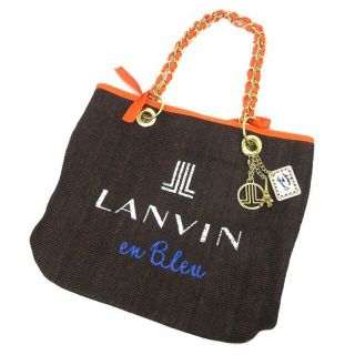 ランバンオンブルー(LANVIN en Bleu)のランバンオンブルー トートバッグ チェーン かごバッグ 茶  ECR4(トートバッグ)