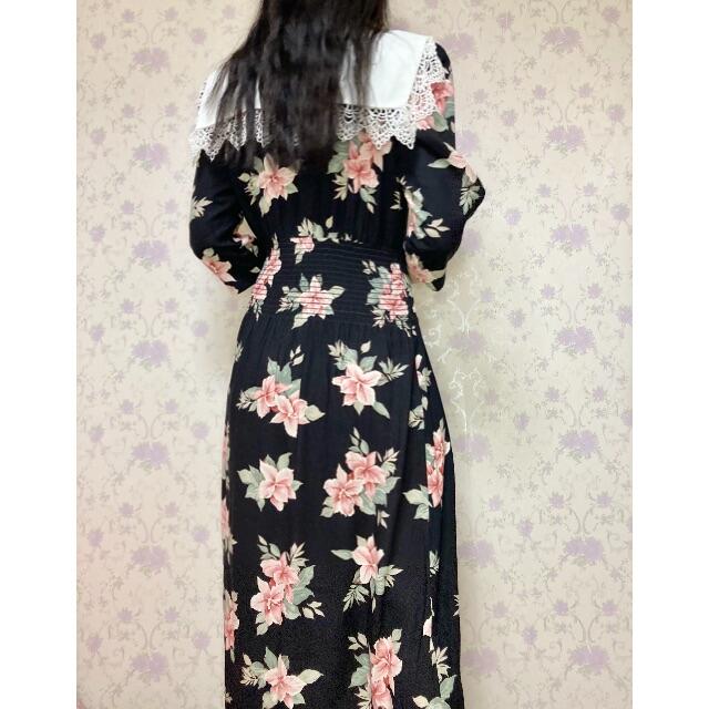 GUNNE SAX(ガニーサックス)の80年代の上品でロマンティックな花柄ワンピース🎀 レディースのワンピース(ロングワンピース/マキシワンピース)の商品写真