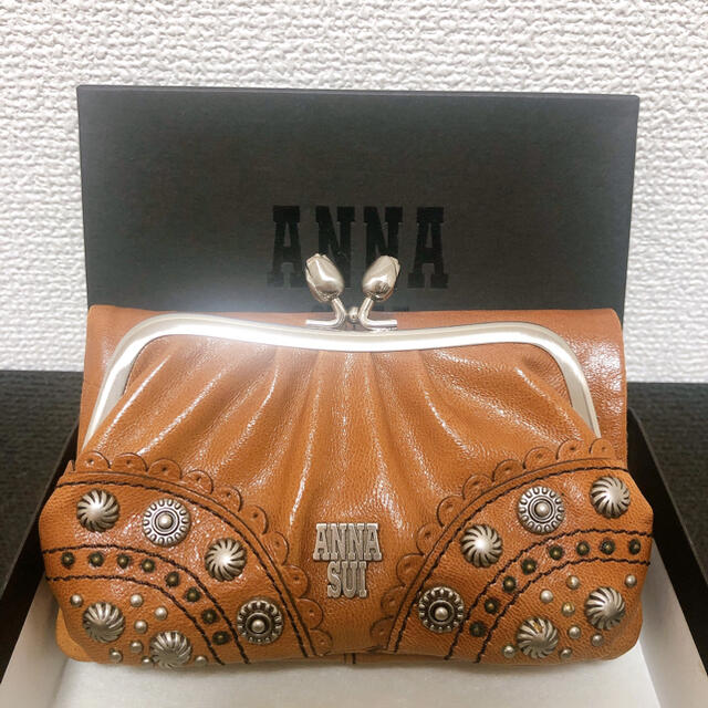 ANNA SUI(アナスイ) 財布 折り財布 二つ折り がま口 ブラウンのサムネイル