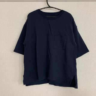 ムジルシリョウヒン(MUJI (無印良品))の無印　クルーネック五分袖Ｔシャツ　M-Lサイズ(Tシャツ(半袖/袖なし))