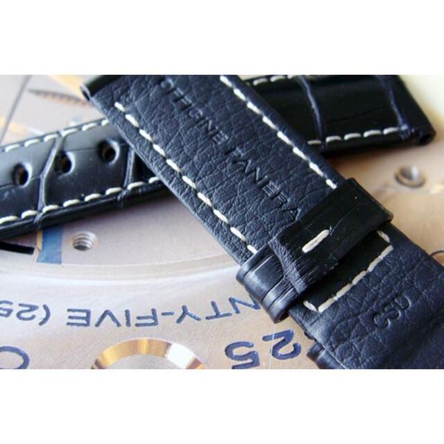 PANERAI パネライ 純正 22mm 尾錠用 アリゲーター ベルト 黒×白