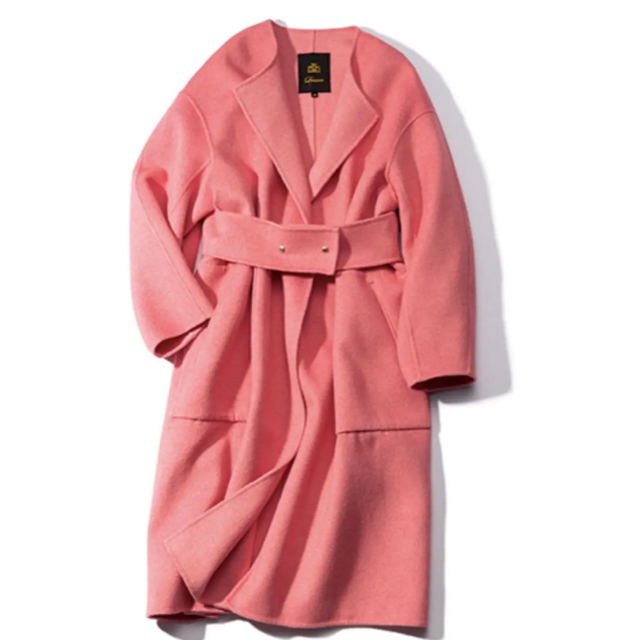 Drawer ♣︎ ドゥロワー　新品　ピンク　コート　34 レディースのジャケット/アウター(ロングコート)の商品写真