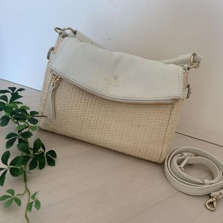 ケイトスペードニューヨーク(kate spade new york)のM様専用　＊ Kate spade ＊　かごバッグ　ショルダー　白(かごバッグ/ストローバッグ)