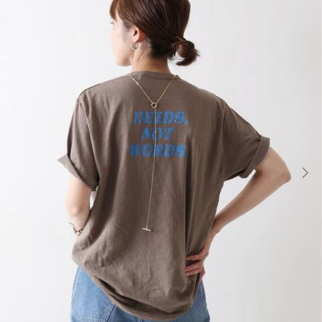 FRAMeWORK(フレームワーク)のFRAMeWORK ロングスラブロゴTシャツ レディースのトップス(Tシャツ(半袖/袖なし))の商品写真