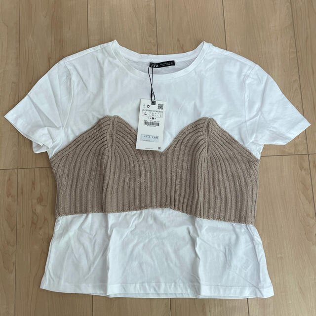 ZARA(ザラ)のZARA☆ビスチェ付きTシャツ レディースのトップス(Tシャツ(半袖/袖なし))の商品写真