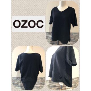 オゾック(OZOC)の＊ OZOC オゾック　半袖　黒　着痩せ　美シルエット　ヘビロテ(カットソー(長袖/七分))