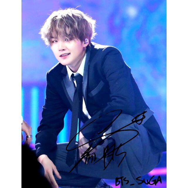 防弾少年団　バンタン　BTS ユンギ　SUGA サイン　公式フライヤー 防弾少年団 バンタン BTS ユンギ SUGA サイン 公式フライヤー