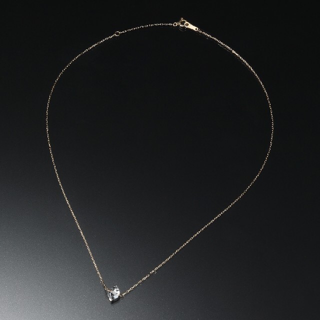 Ｋ１８長さダイヤモンド １８Ｋ ロッククリスタルクォーツ シャンク巻き ネックレス