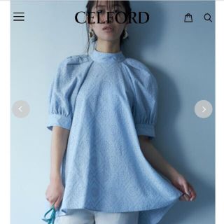 フレイアイディー(FRAY I.D)の新品未使用品 CELFORD バックリボンコットンエンブブラウス(シャツ/ブラウス(半袖/袖なし))