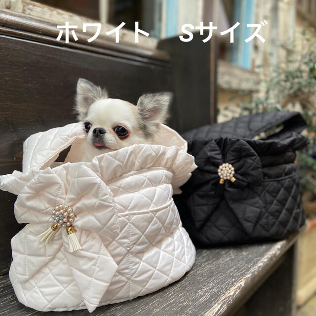 ★即購入OK★　白　Sサイズ ボンボンコピーヌ　ペット犬用　スリングバッグ