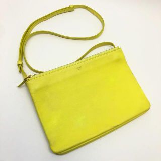 セリーヌ(celine)のセリーヌ トリオ ショルダーバッグ レザー イエロー(ショルダーバッグ)