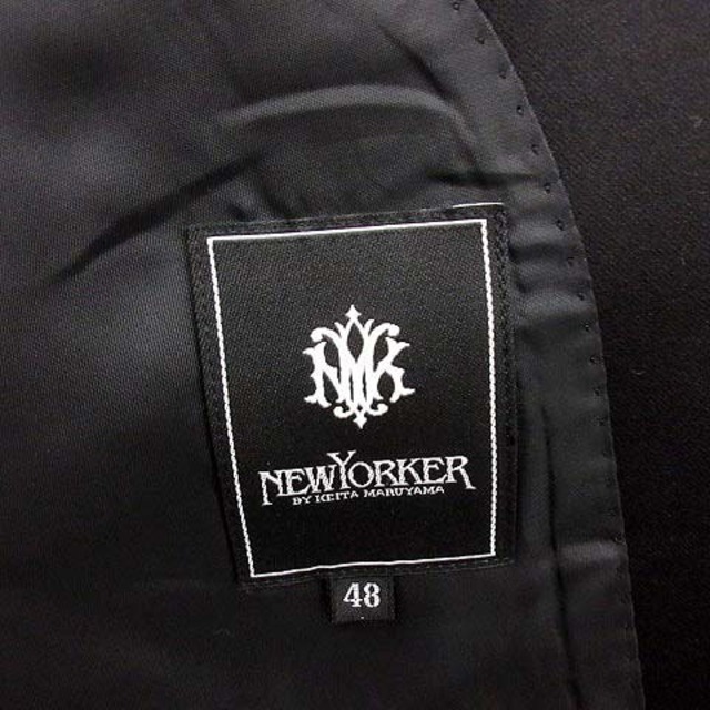 NEWYORKER(ニューヨーカー)のニューヨーカー テーラードジャケット 2B チェック ウール 48 黒 紺 緑 メンズのジャケット/アウター(テーラードジャケット)の商品写真