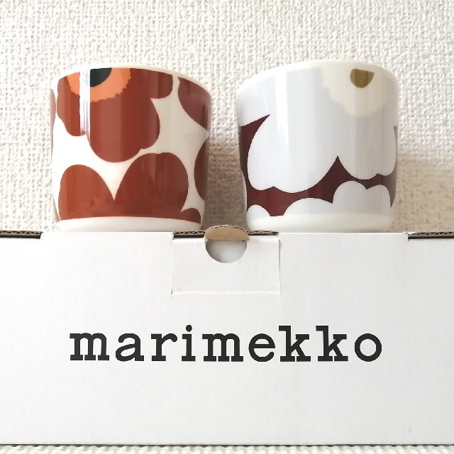 marimekko(マリメッコ)の新品！マリメッコ　ラテマグ　ウニッコ　チェスナット　オリーブ インテリア/住まい/日用品のキッチン/食器(グラス/カップ)の商品写真