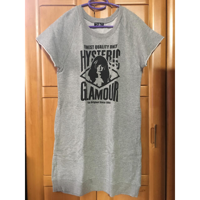 HYSTERIC GLAMOUR(ヒステリックグラマー)のヒステリックグラマー☆ガール柄 ワンピース グレー レディースのワンピース(ひざ丈ワンピース)の商品写真