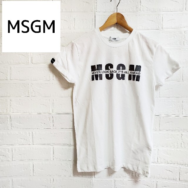 新品MSGM ロゴ Tシャツ エムエスジーエム レディース キッズ S 匿名配送 Tシャツ(半袖+袖なし)