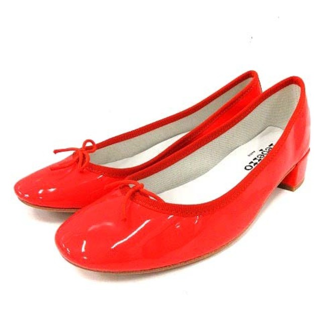 repetto(レペット)のレペット バレエシューズ フラットシューズ エナメル リボン 38 24cm 赤 レディースの靴/シューズ(バレエシューズ)の商品写真