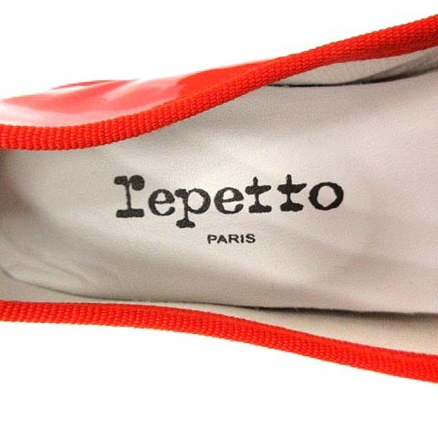 repetto(レペット)のレペット バレエシューズ フラットシューズ エナメル リボン 38 24cm 赤 レディースの靴/シューズ(バレエシューズ)の商品写真