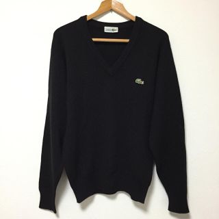 ラコステ(LACOSTE)のLACOSTEラコステ ウールVネックニット2ブラック(ニット/セーター)