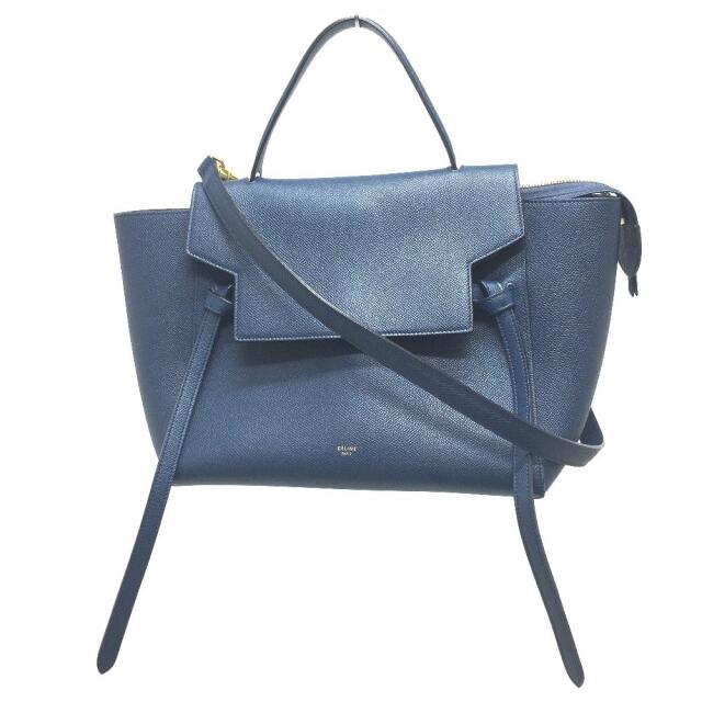 セリーヌ CELINE ベルトバッグ ミニ 176103ZVA.07DS フラップ セミショルダーバッグ ハンドバッグ カーフスキン ディープシーブルー ネイビー