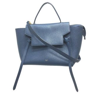 セリーヌ(celine)のセリーヌ CELINE ベルトバッグ ミニ 176103ZVA.07DS フラップ セミショルダーバッグ ハンドバッグ カーフスキン ディープシーブルー ネイビー(ハンドバッグ)