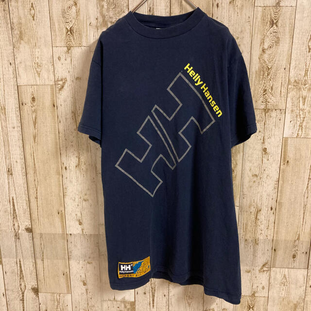 HELLY HANSEN(ヘリーハンセン)のヘリーハンセン　tシャツ　カットソー　ビックプリントロゴ　メンズ　古着 メンズのトップス(Tシャツ/カットソー(半袖/袖なし))の商品写真