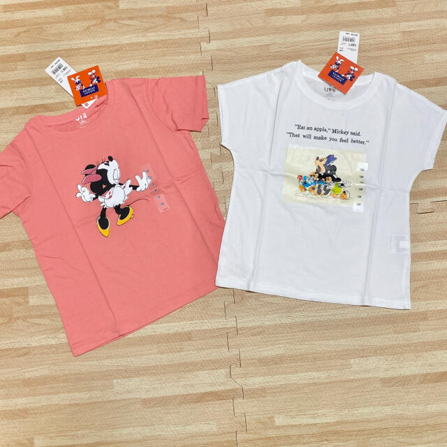 【新品】ユニクロ ディズニー コラボ ミニーちゃん　Tシャツ　2枚 120 | フリマアプリ ラクマ