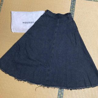 moussy - moussy デニムロングスカート ブラック マウジーの通販 by