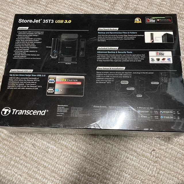 Transcend(トランセンド)のtranscend  TS2TSJ35T3     2TB 外付けHDD スマホ/家電/カメラのPC/タブレット(PC周辺機器)の商品写真