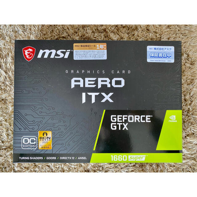 PC/タブレット新品・未開封GeForce GTX 1660 SUPER AERO ITX OC