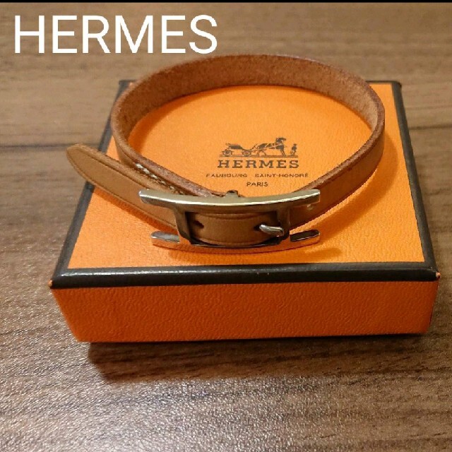ホットセール 【再々値下げ】HERMES - Hermes エルメス　アピ 　キャメル ブレスレット レザー ブレスレット+バングル