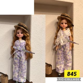 専用845 リカちゃん　ハンドメイド服　オールインワン、スカーフのセット(その他)