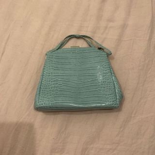 ザラ(ZARA)のturquoise blue crocodile bag(ハンドバッグ)