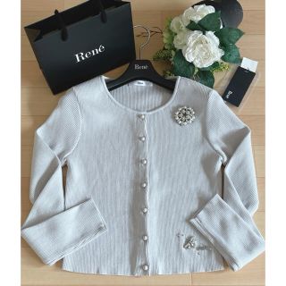 高級素材使用ブランド Rene ビジュ付カーディガン foxey カーディガン