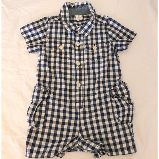 babyGAP(ベビーギャップ)のbabyGAP ギンガムチェックロンパース キッズ/ベビー/マタニティのベビー服(~85cm)(ロンパース)の商品写真