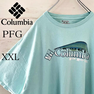 コロンビア(Columbia)の【極希少】コロンビア　PFG tシャツ デカロゴ　XXL ゆるだぼ　ライトブルー(Tシャツ/カットソー(半袖/袖なし))