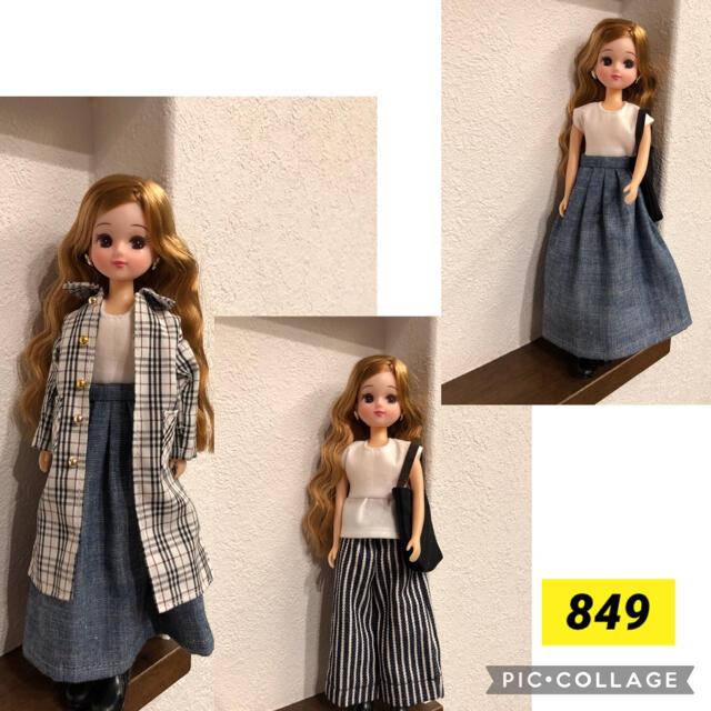 849 リカちゃん　ハンドメイド服　アウトフィット　5点セット ハンドメイドのぬいぐるみ/人形(その他)の商品写真