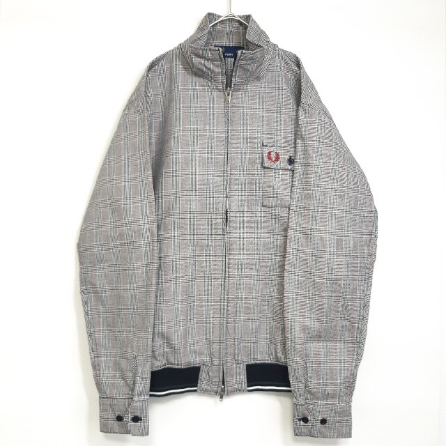 FRED PERRY(フレッドペリー)の【美品】FRED PERRY フレッドペリー ブルゾン チェック 千鳥格子 メンズのジャケット/アウター(ブルゾン)の商品写真