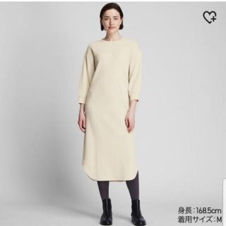 ユニクロ(UNIQLO)の■【のきい様専用】UNIQLO ユニクロ ワッフルクルーネックワンピース M■(ロングワンピース/マキシワンピース)