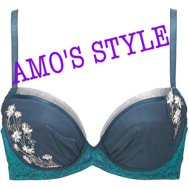 AMO'S STYLE(アモスタイル)の（アモスタイル）ブラジャー M010(グリーン) E80サイズ レディースの下着/アンダーウェア(ブラ)の商品写真