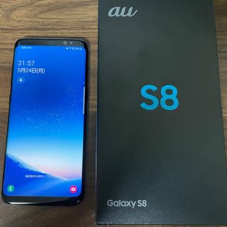 サムスン(SAMSUNG)のGalaxy S8 Black 64GB au SIMフリー(スマートフォン本体)