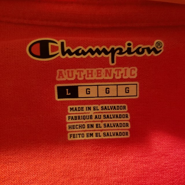 Champion(チャンピオン)のチャンピオン　ロンT　長袖　L　オーバーサイズ　レッド　赤色 メンズのトップス(Tシャツ/カットソー(七分/長袖))の商品写真