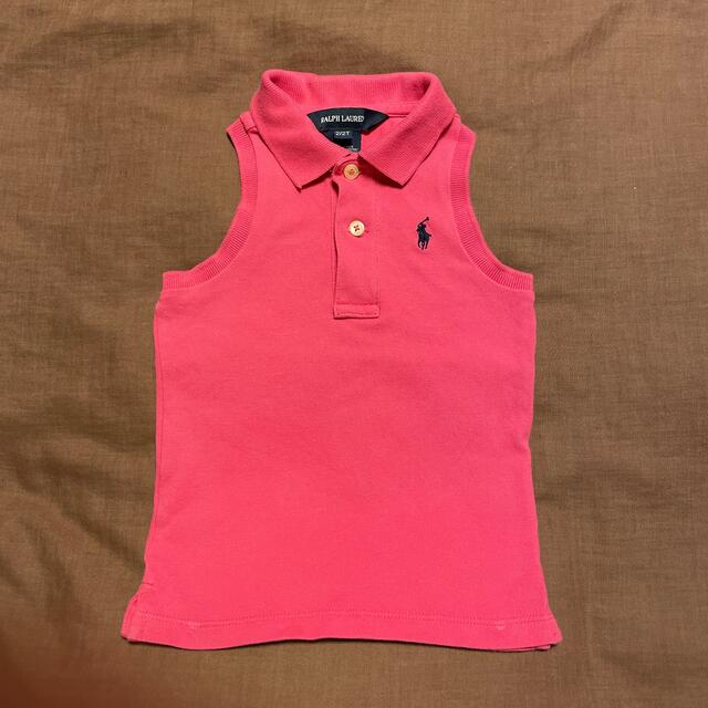 POLO RALPH LAUREN(ポロラルフローレン)のラルフローレン Ralph Lauren 袖なし ポロシャツ ピンク 2T キッズ/ベビー/マタニティのキッズ服女の子用(90cm~)(Tシャツ/カットソー)の商品写真