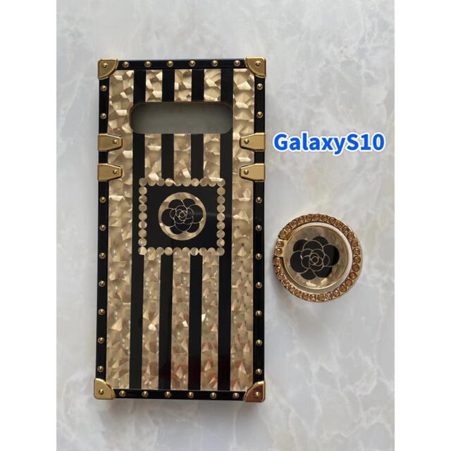 Galaxy(ギャラクシー)のオシャレなキラキラ　スマホケース リング付き Galaxy S10 ゴールド　金 スマホ/家電/カメラのスマホアクセサリー(Androidケース)の商品写真