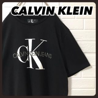 カルバンクライン(Calvin Klein)のカルバンクライン ジーンズ Ｔシャツ 黒 刺繍 フロントロゴ ビッグロゴ(Tシャツ/カットソー(半袖/袖なし))